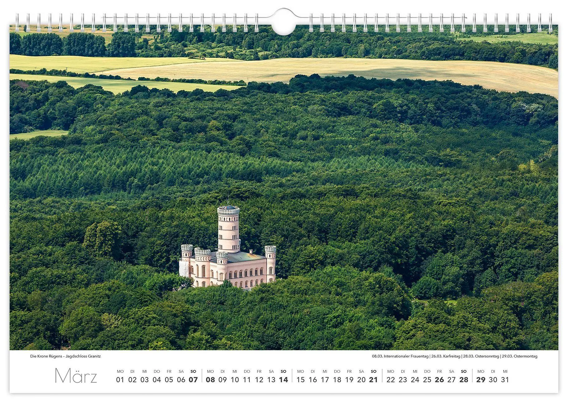 Bild: 9783912303131 | Kalender Rügen Luftaufnahmen 2027 | 45 x 30 cm weißes Kalendarium