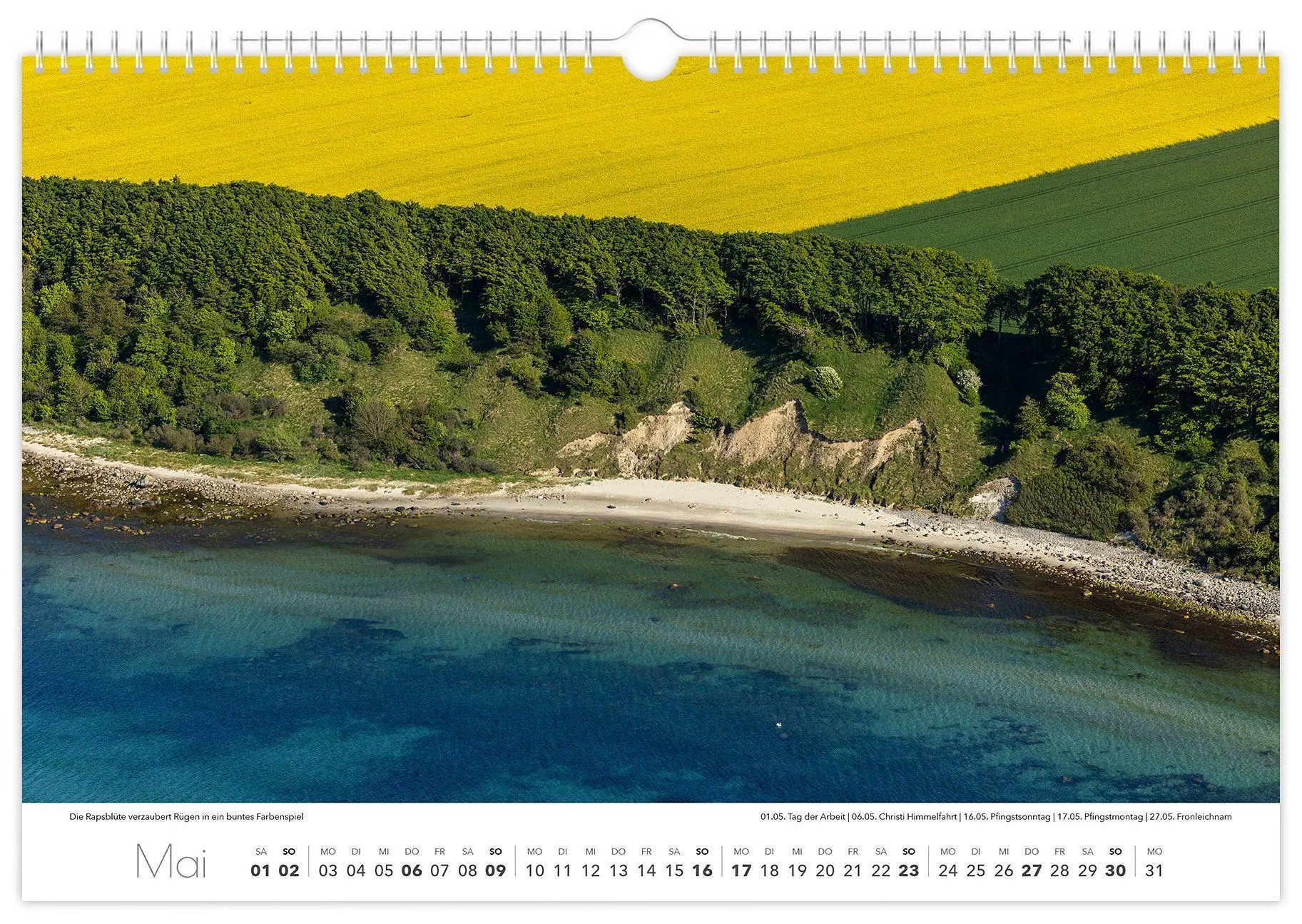 Bild: 9783912303131 | Kalender Rügen Luftaufnahmen 2027 | 45 x 30 cm weißes Kalendarium