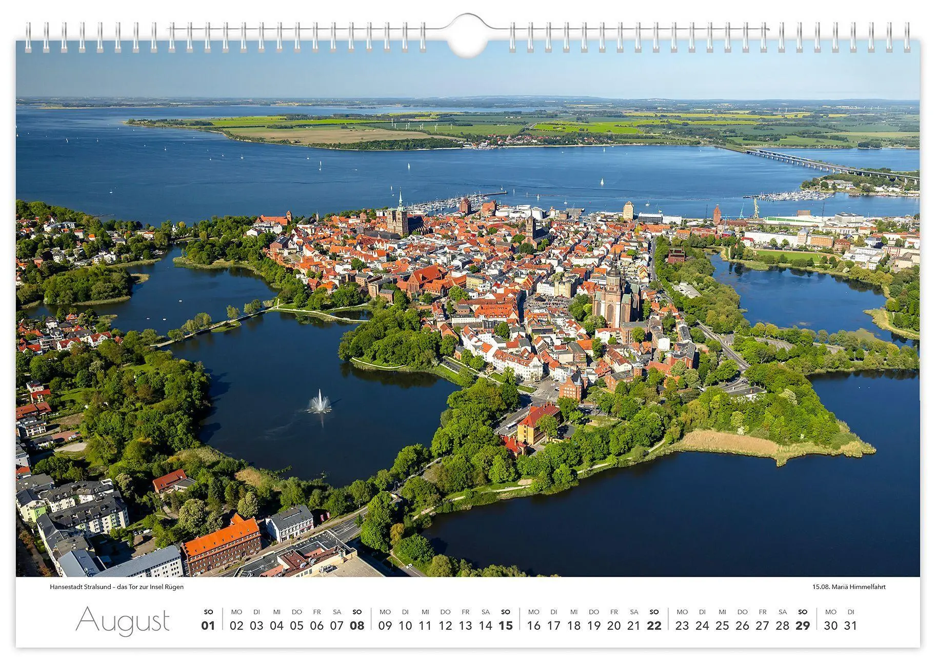 Bild: 9783912303131 | Kalender Rügen Luftaufnahmen 2027 | 45 x 30 cm weißes Kalendarium