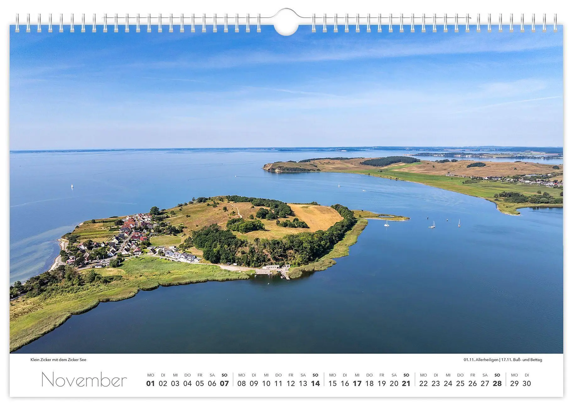 Bild: 9783912303131 | Kalender Rügen Luftaufnahmen 2027 | 45 x 30 cm weißes Kalendarium