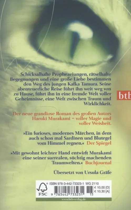 Rückseite: 9783442733231 | Kafka am Strand | Haruki Murakami | Taschenbuch | btb | 637 S. | 2006