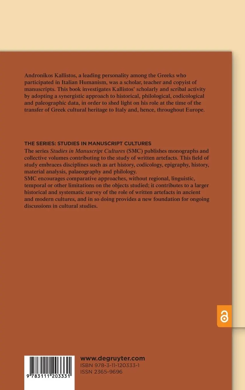 Rückseite: 9783111203331 | Andronikos Kallistos: A Byzantine Scholar and His Manuscripts in...