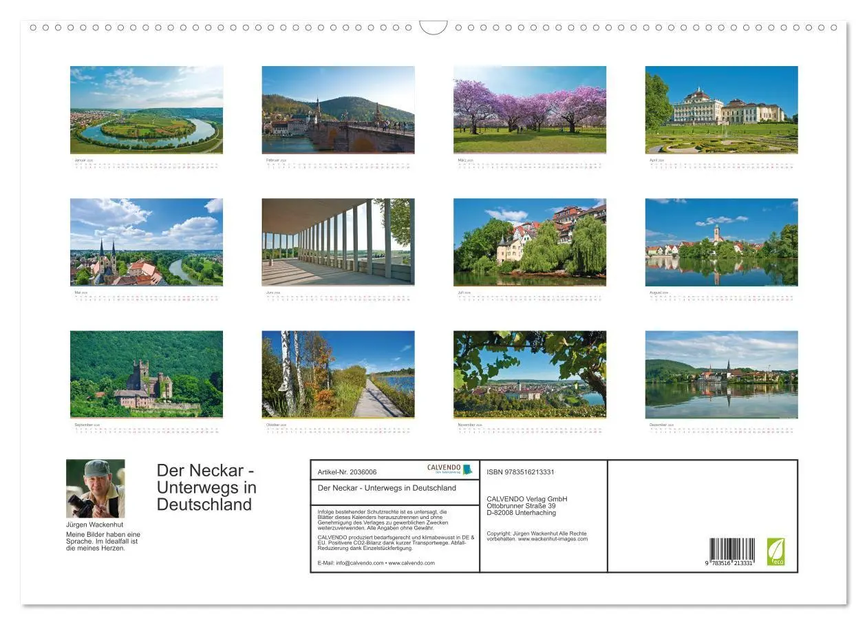 Bild: 9783516213331 | Der Neckar - Unterwegs in Deutschland (Wandkalender 2026 DIN A2...
