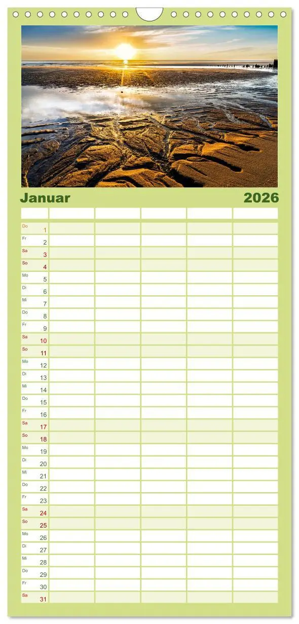 Bild: 9783516523331 | Familienplaner 2026 - Nordsee - Traum mit 5 Spalten (Wandkalender,...