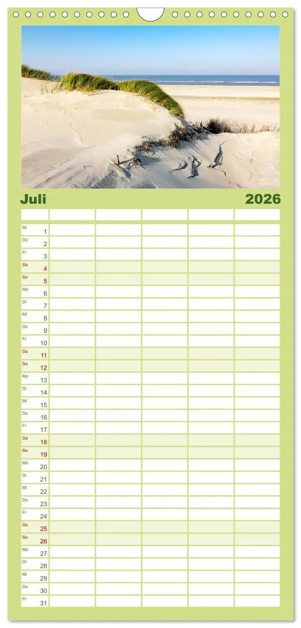 Bild: 9783516523331 | Familienplaner 2026 - Nordsee - Traum mit 5 Spalten (Wandkalender,...