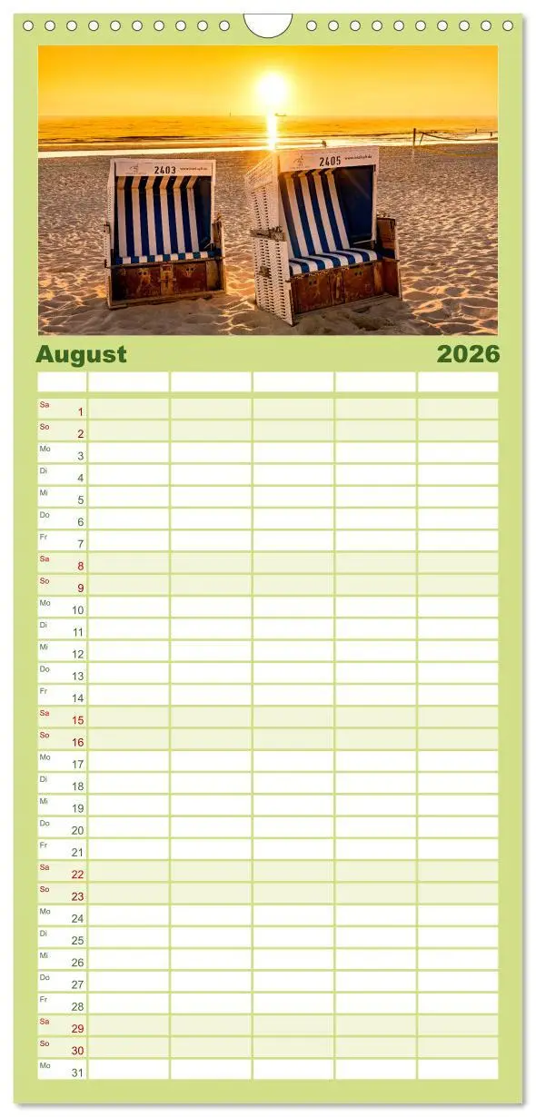 Bild: 9783516523331 | Familienplaner 2026 - Nordsee - Traum mit 5 Spalten (Wandkalender,...