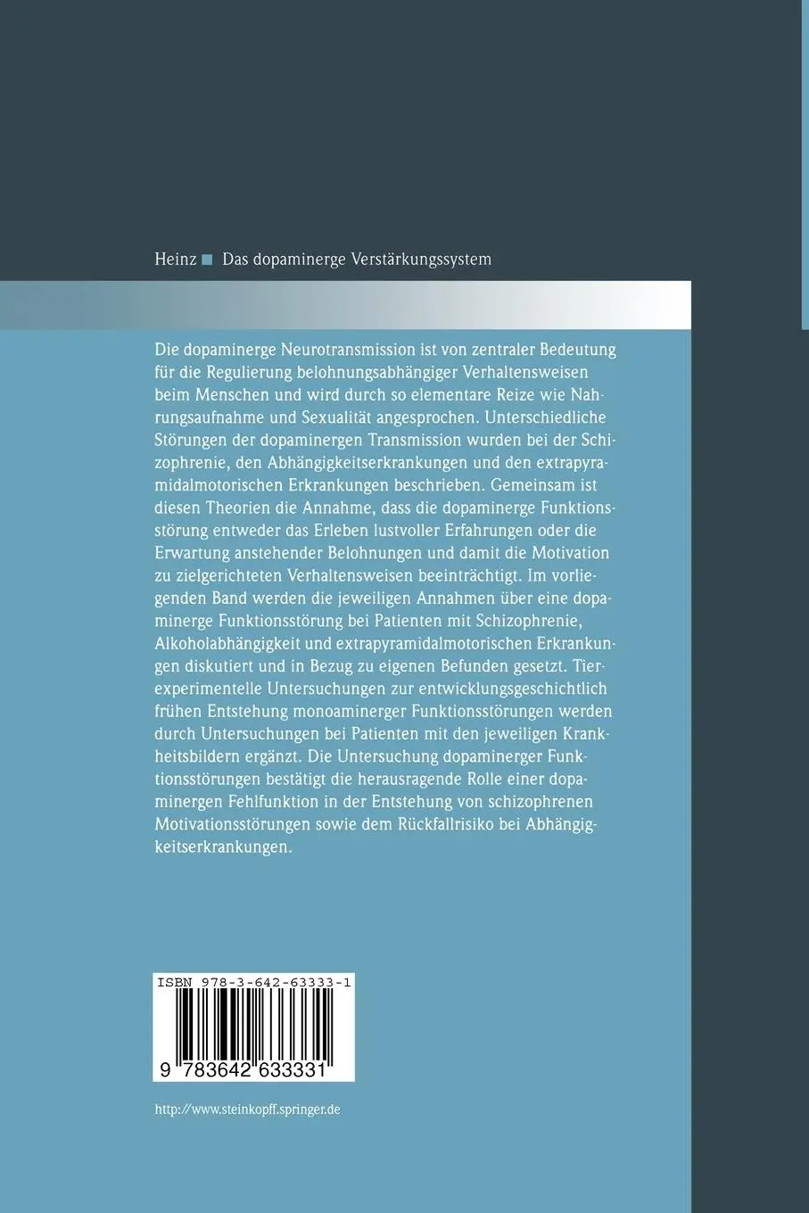 Rückseite: 9783642633331 | Das dopaminerge Verstärkungssystem | Andreas Heinz | Taschenbuch | x