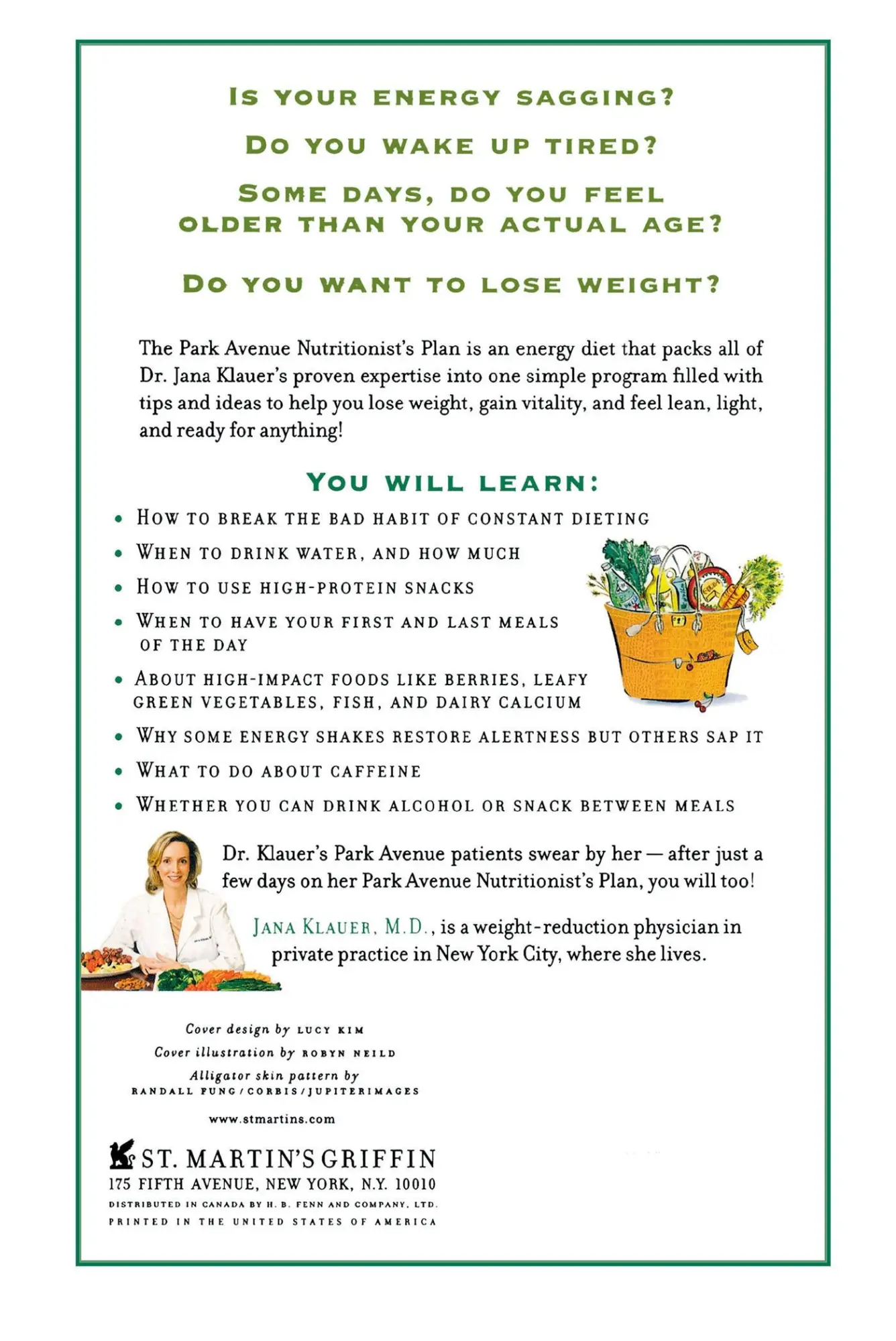Rückseite: 9780312563431 | The Park Avenue Nutritionist's Plan | Jana Klauer | Taschenbuch | 2009