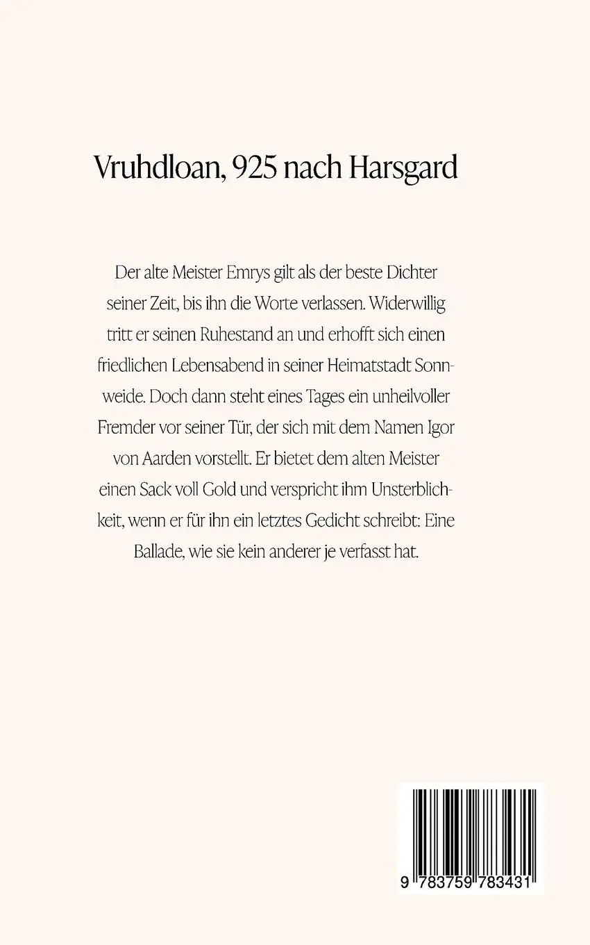 Rückseite: 9783759783431 | Ballade vom Wolf und dem Raben | J. E. Curtz | Taschenbuch | 46 S.