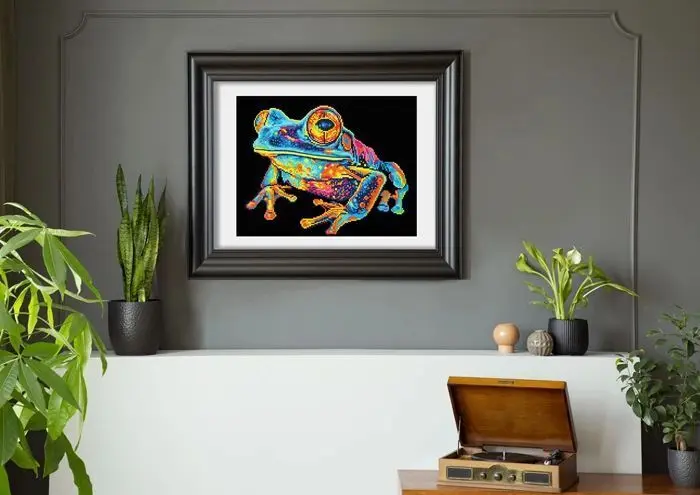 Bild: 4895225943531 | DIAMOND DOTZ - Diamond Painting Neon Baumfrosch | Kit (Bastelset)