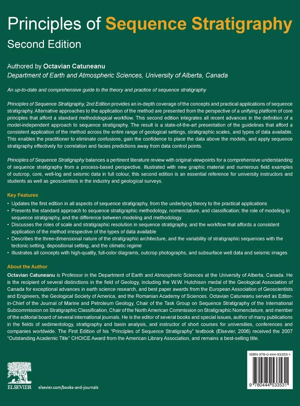 Rückseite: 9780444533531 | Principles of Sequence Stratigraphy | Octavian Catuneanu | Buch | 2022