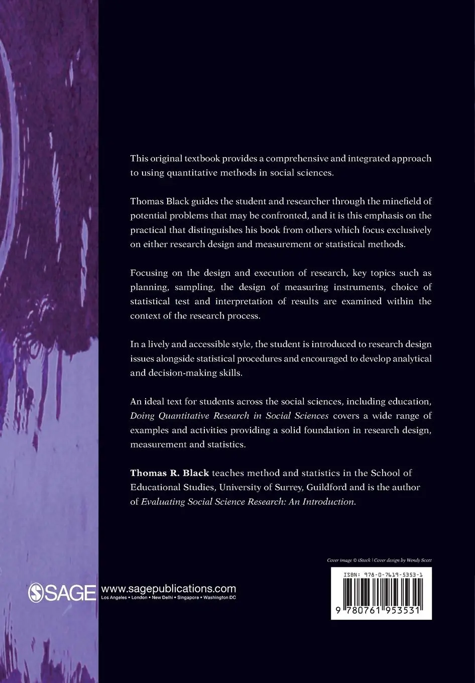 Rückseite: 9780761953531 | Doing Quantitative Research in the Social Sciences | Thomas R. Black