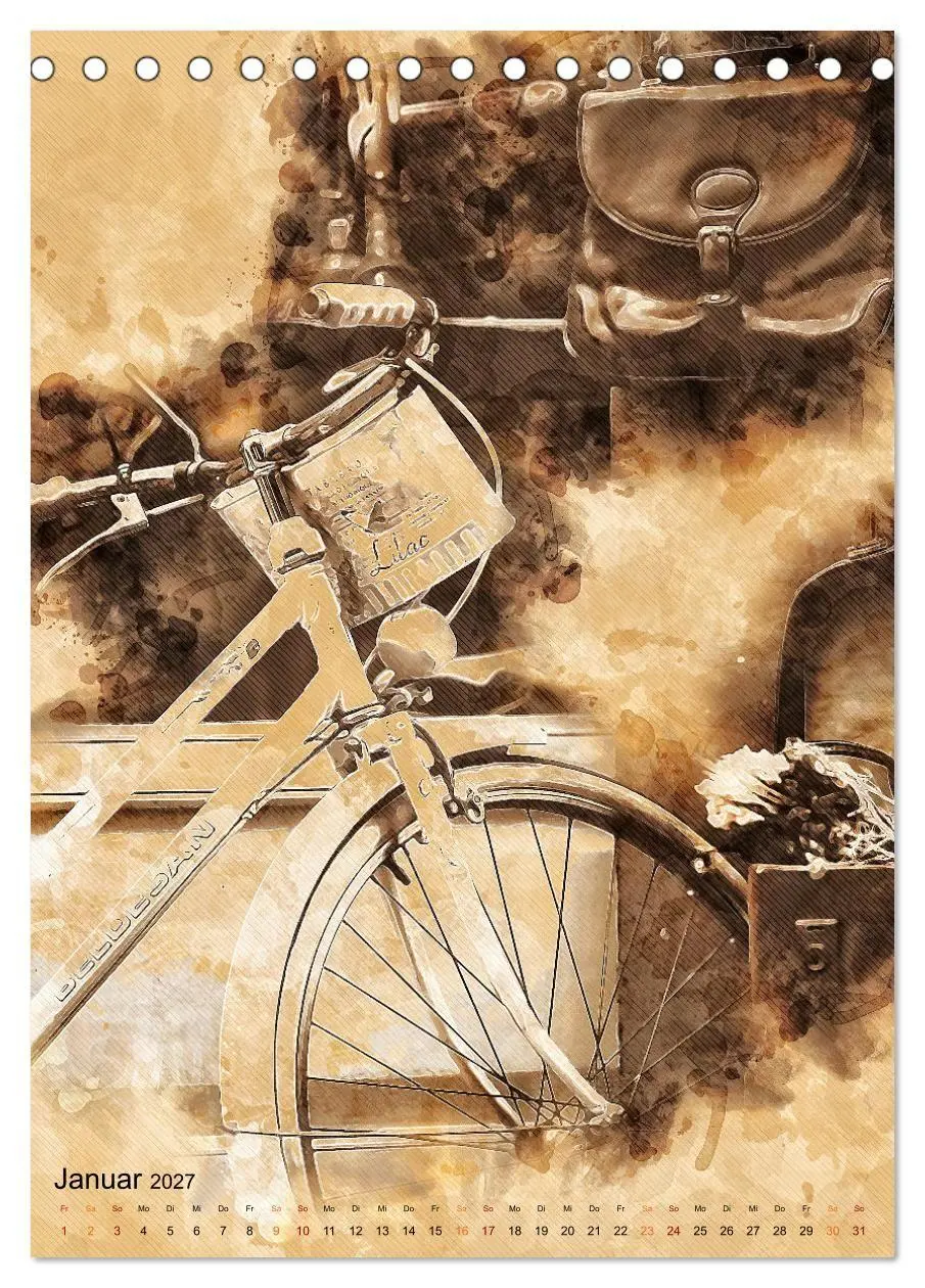Bild: 9783569523531 | Fahrrad - Retro-Kalender (Tischkalender 2027 DIN A5 hoch), CALVENDO...