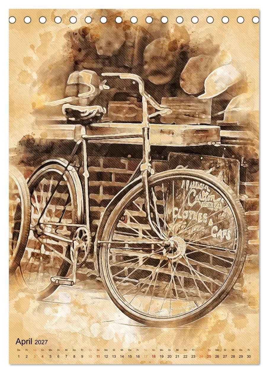 Bild: 9783569523531 | Fahrrad - Retro-Kalender (Tischkalender 2027 DIN A5 hoch), CALVENDO...