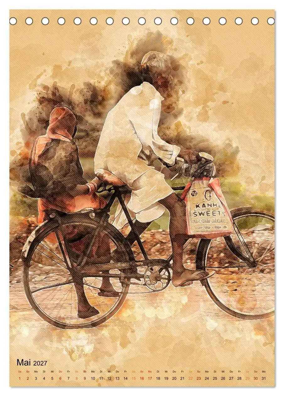 Bild: 9783569523531 | Fahrrad - Retro-Kalender (Tischkalender 2027 DIN A5 hoch), CALVENDO...