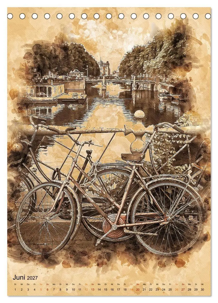 Bild: 9783569523531 | Fahrrad - Retro-Kalender (Tischkalender 2027 DIN A5 hoch), CALVENDO...