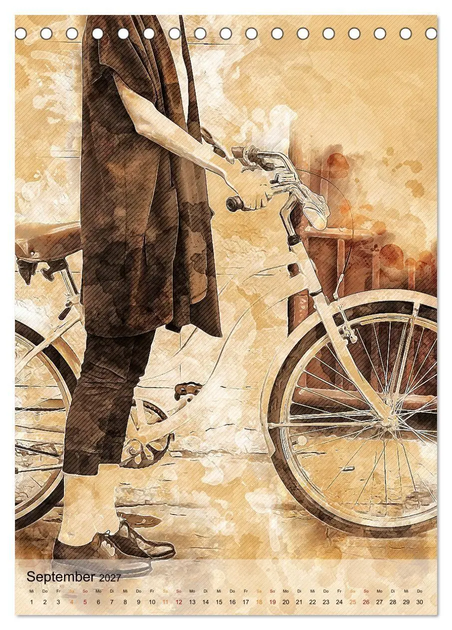 Bild: 9783569523531 | Fahrrad - Retro-Kalender (Tischkalender 2027 DIN A5 hoch), CALVENDO...