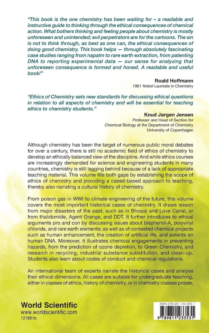 Rückseite: 9789811233531 | ETHICS OF CHEMISTRY | FROM POISON GAS TO CLIMATE ENGINEERING | Buch