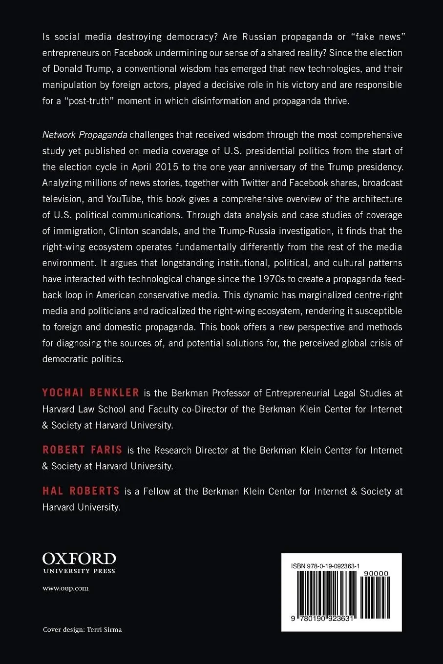 Rückseite: 9780190923631 | Network Propaganda | Yochai Benkler (u. a.) | Taschenbuch | Englisch