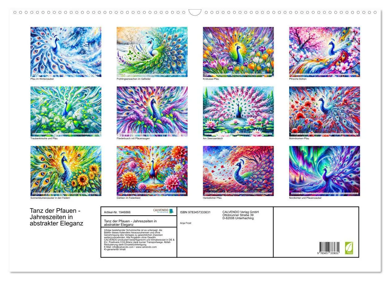 Bild: 9783457333631 | Tanz der Pfauen - Jahreszeiten in abstrakter Eleganz (Wandkalender...