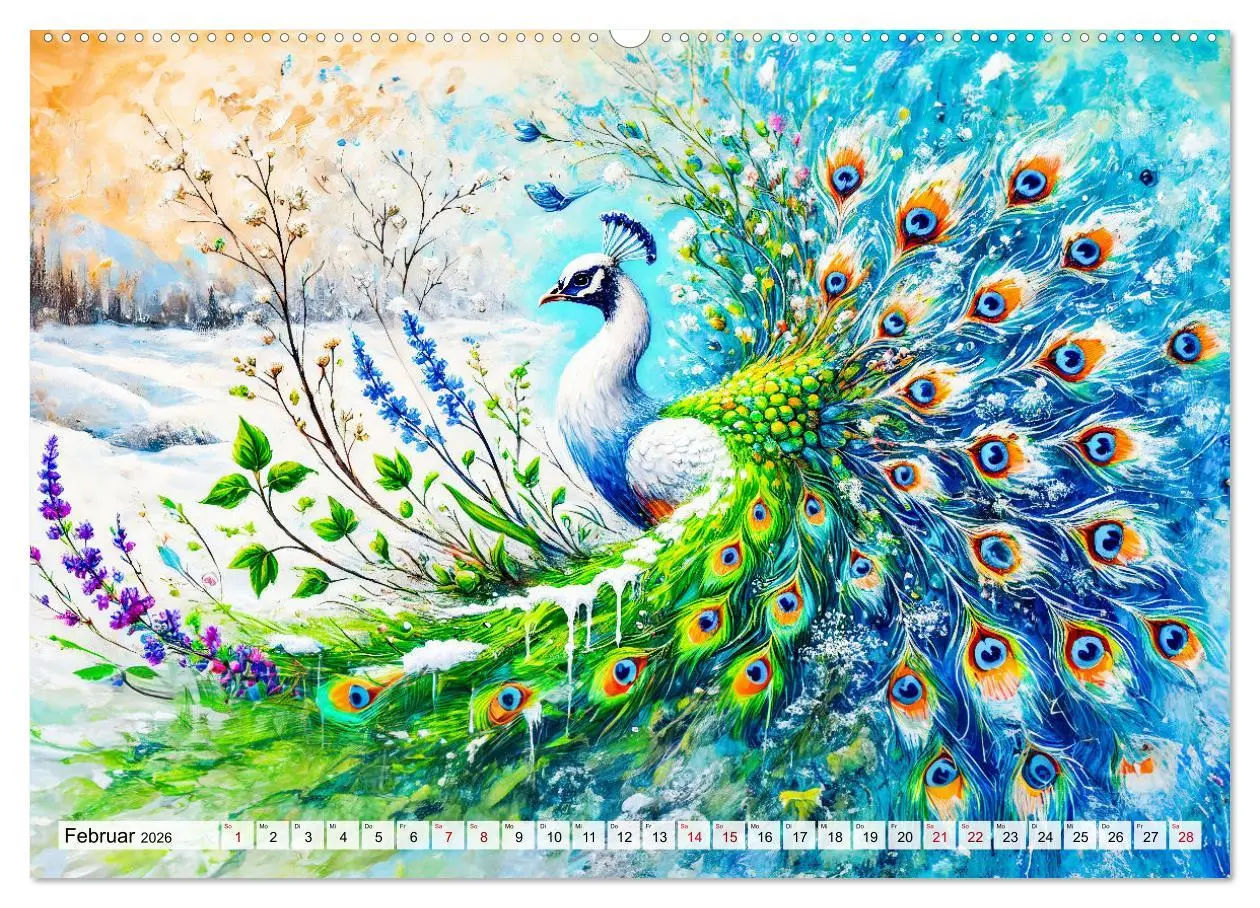 Bild: 9783457333631 | Tanz der Pfauen - Jahreszeiten in abstrakter Eleganz (Wandkalender...