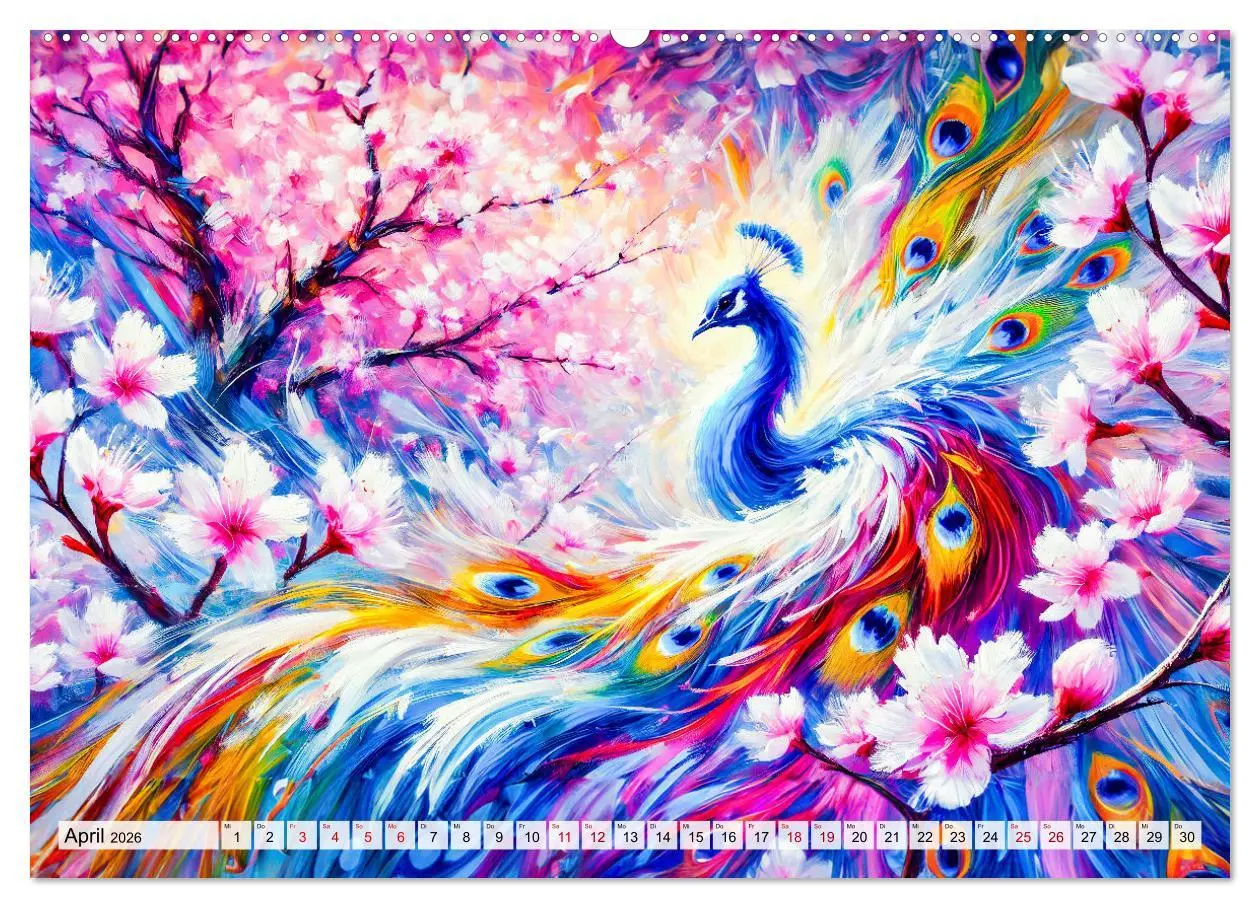 Bild: 9783457333631 | Tanz der Pfauen - Jahreszeiten in abstrakter Eleganz (Wandkalender...