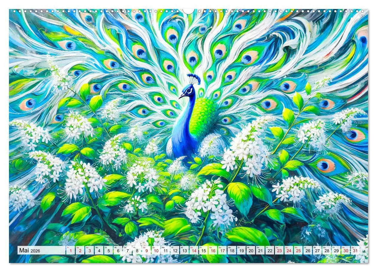 Bild: 9783457333631 | Tanz der Pfauen - Jahreszeiten in abstrakter Eleganz (Wandkalender...