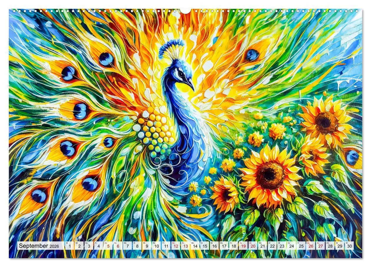 Bild: 9783457333631 | Tanz der Pfauen - Jahreszeiten in abstrakter Eleganz (Wandkalender...