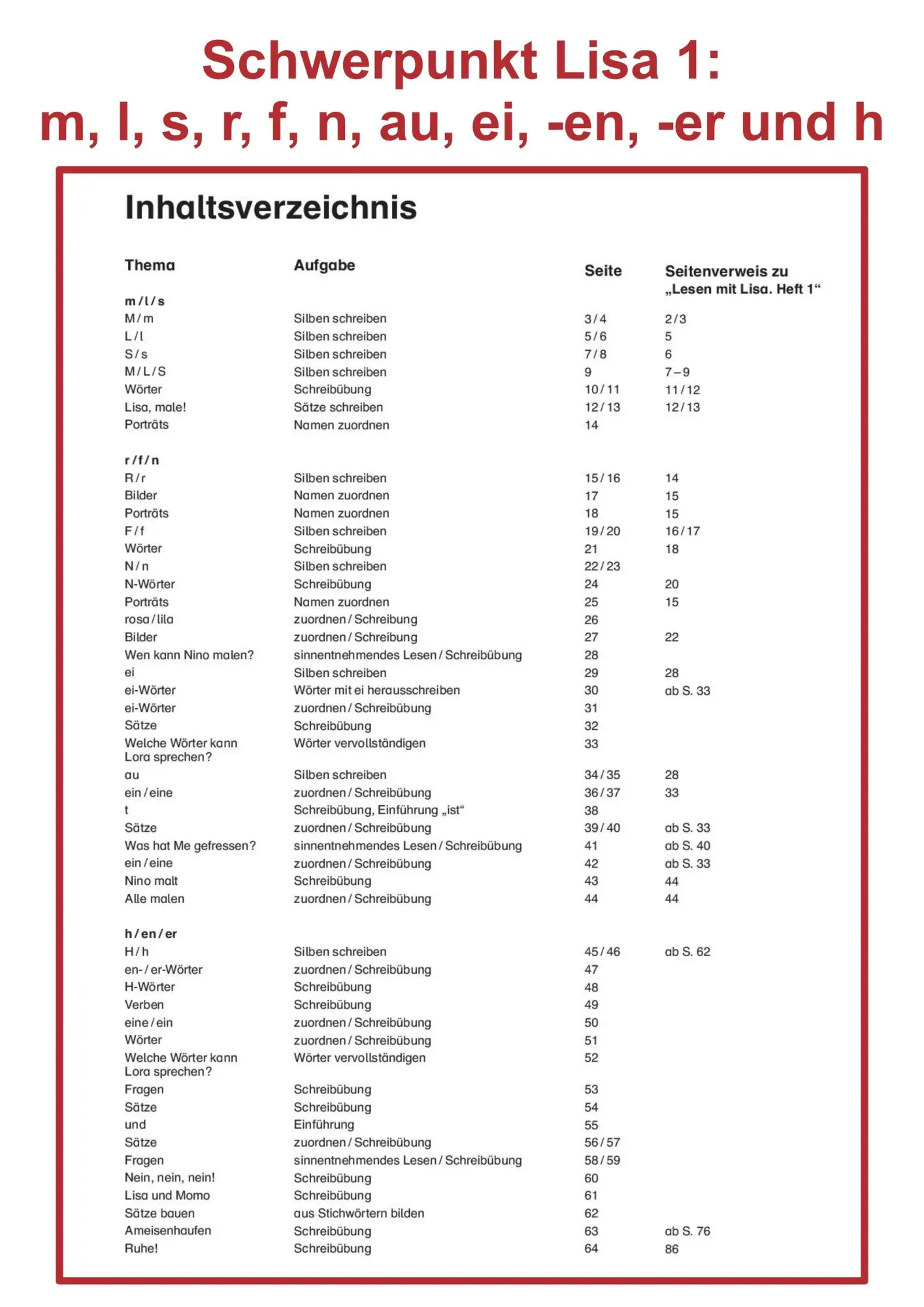 Bild: 9783965203631 | Schreiben mit Lisa - Heft 1 | Markus Fegers (u. a.) | Broschüre | 2024