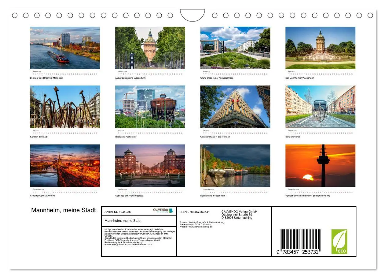 Bild: 9783457253731 | Mannheim, meine Stadt (Wandkalender 2026 DIN A4 quer), CALVENDO...