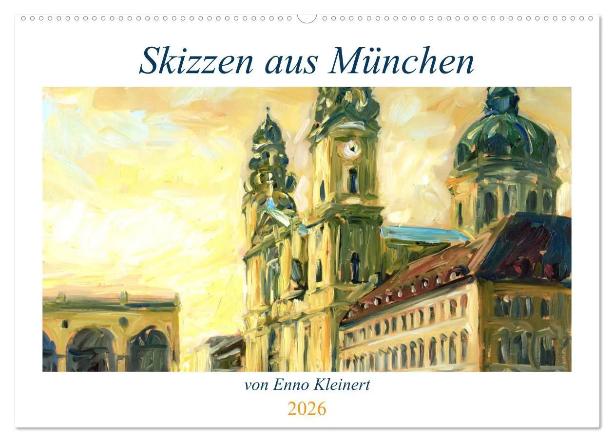 Cover: 9783457633731 | Skizzen aus München (Wandkalender 2026 DIN A2 quer), CALVENDO...