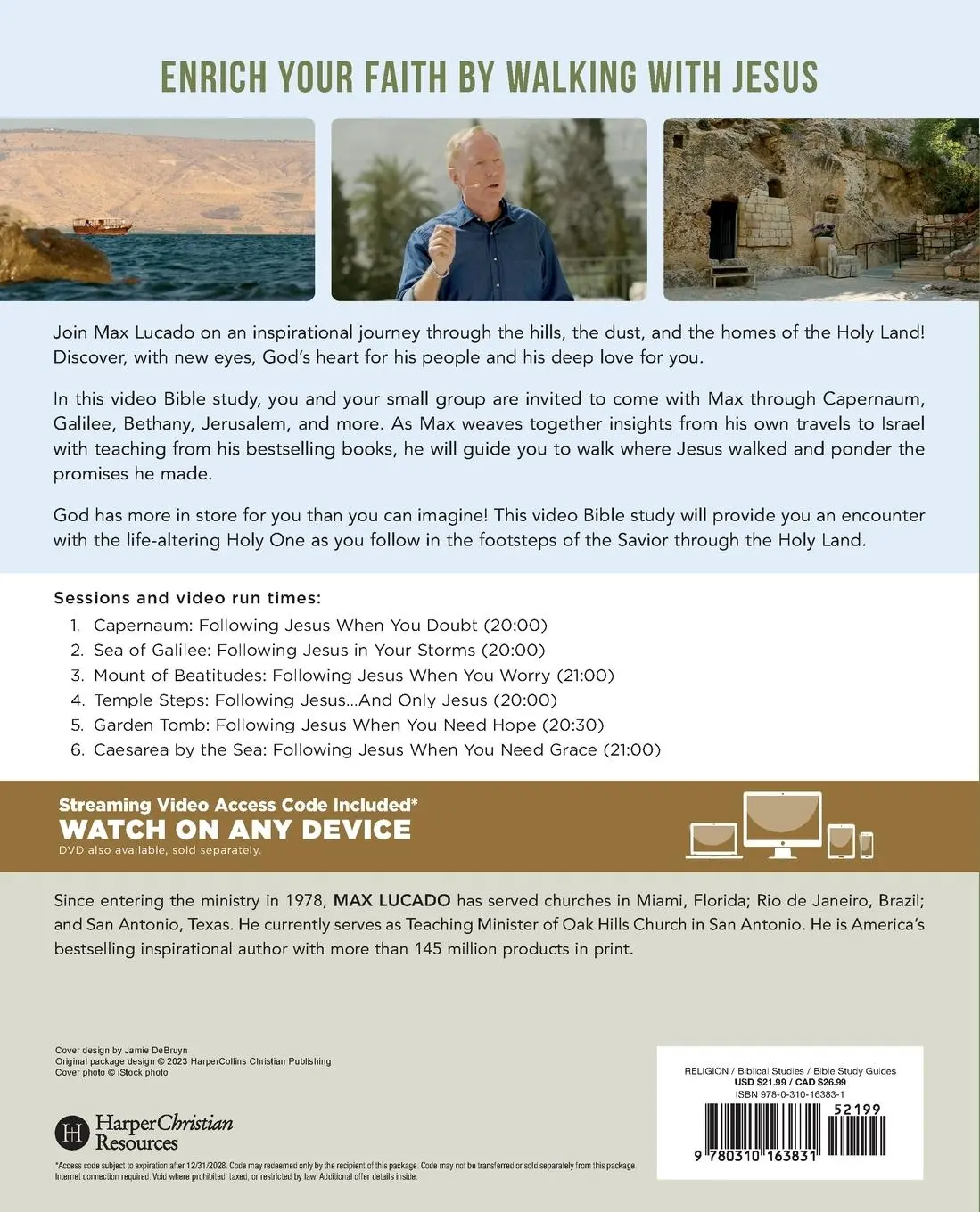 Rückseite: 9780310163831 | In the Footsteps of the Savior Bible Study Guide Plus Streaming Video