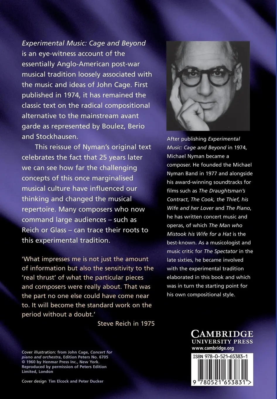 Rückseite: 9780521653831 | Experimental Music | Cage and Beyond | Michael Nyman | Taschenbuch