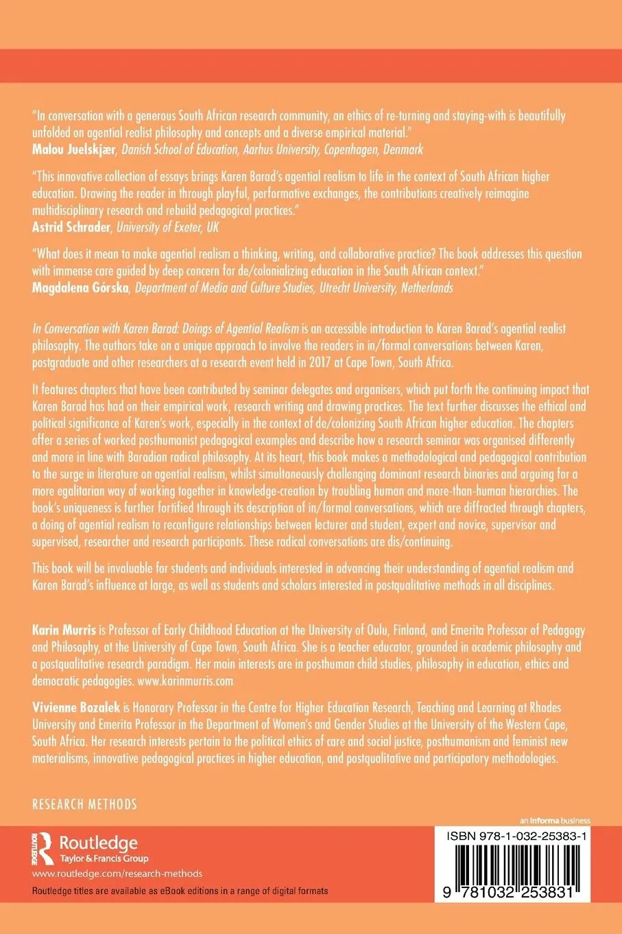 Rückseite: 9781032253831 | In Conversation with Karen Barad | Doings of Agential Realism | Buch