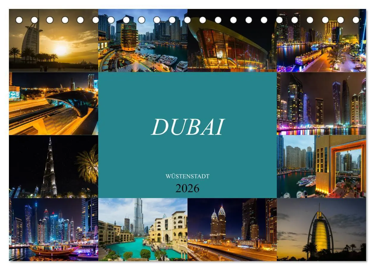 Cover: 9783457863831 | Dubai Wüstenstadt (Tischkalender 2026 DIN A5 quer), CALVENDO...