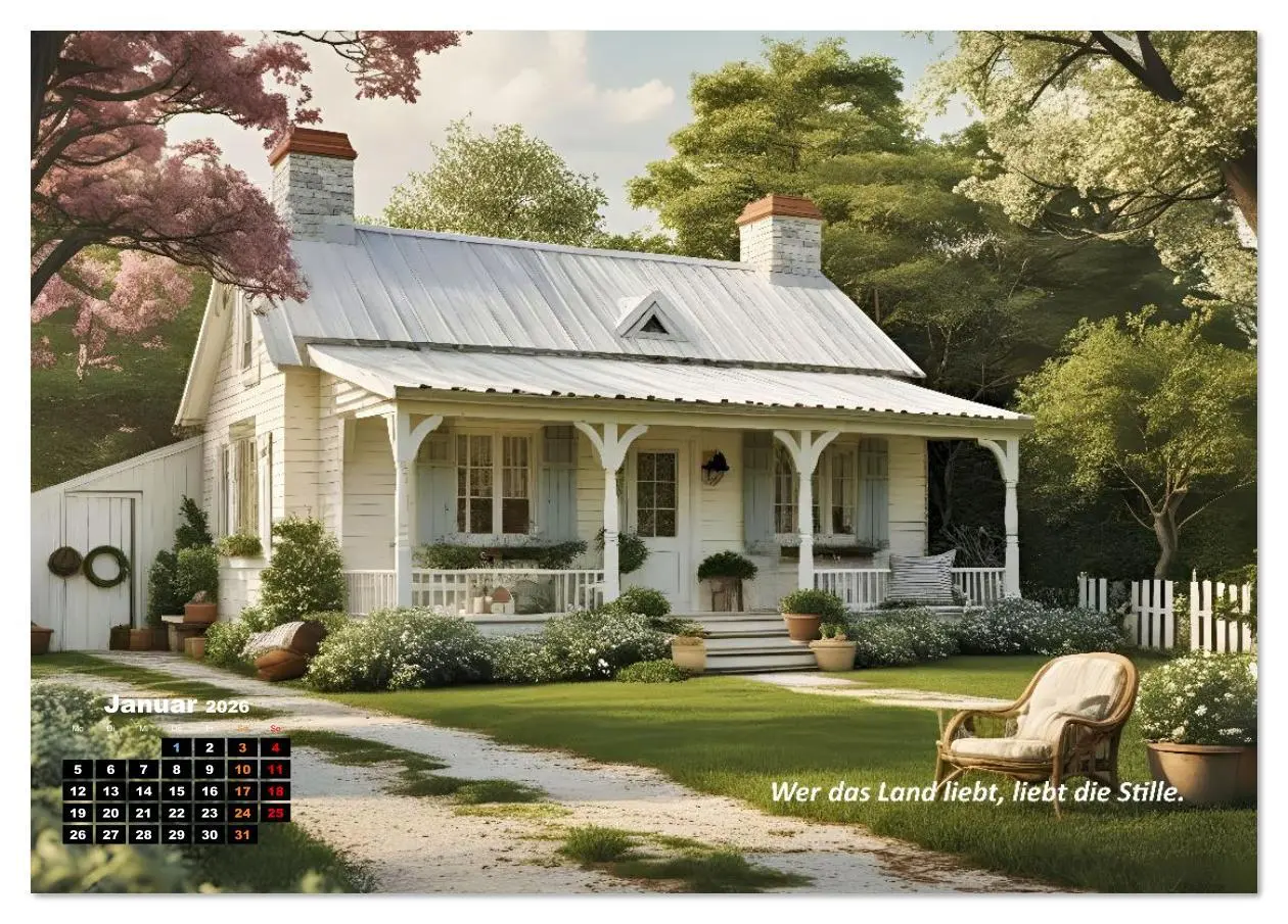 Bild: 9783516643831 | Cottage und Landleben (Tischkalender 2026 DIN A5 quer), CALVENDO...