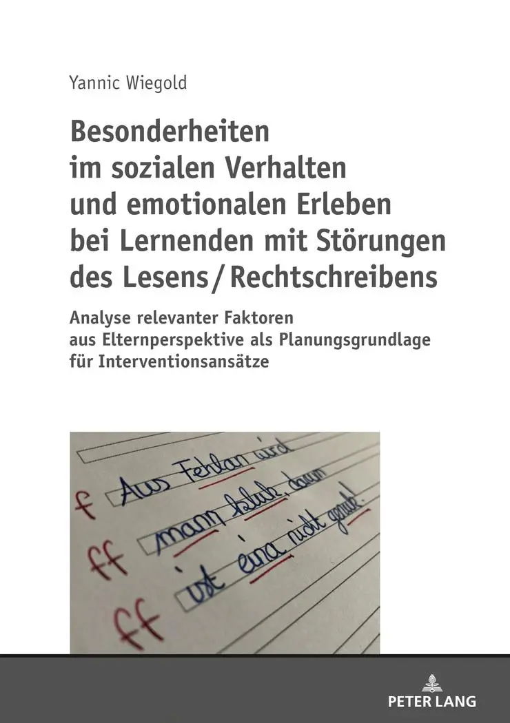 Cover: 9783631793831 | Besonderheiten im sozialen Verhalten und emotionalen Erleben bei...