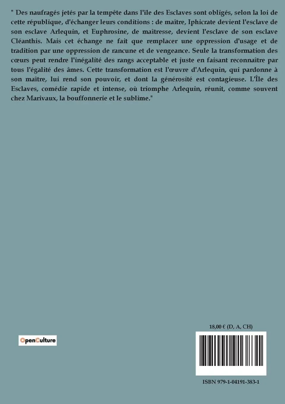 Rückseite: 9791041913831 | L'île des esclaves | Marivaux | Taschenbuch | Französisch | 2023