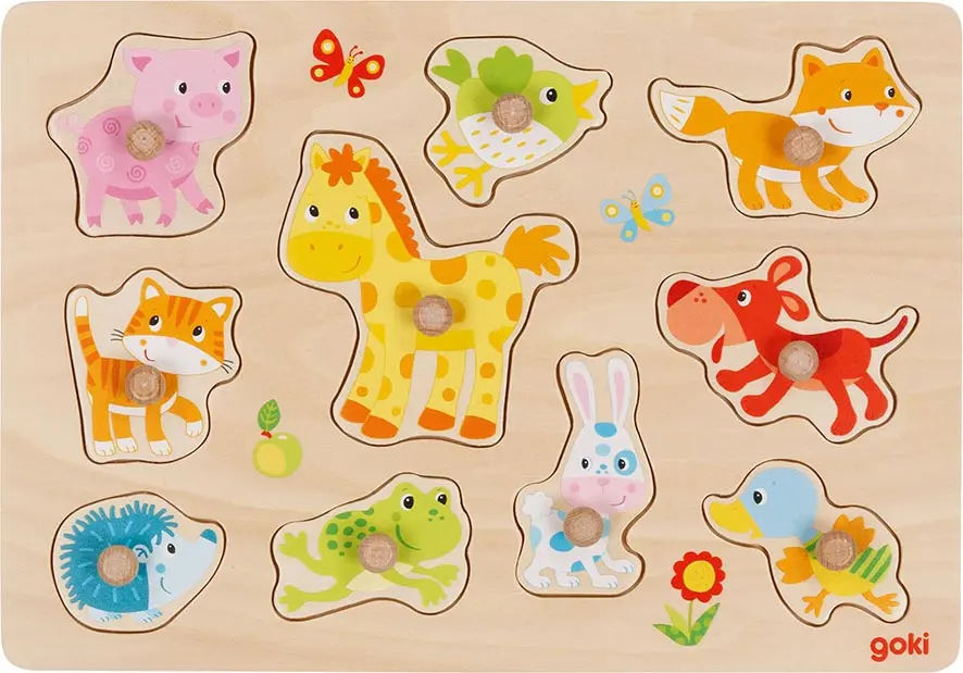 Cover: 4013594573931 | Goki 57393 - Steckpuzzle Tierkinder | Puzzle | 57393 | 2023