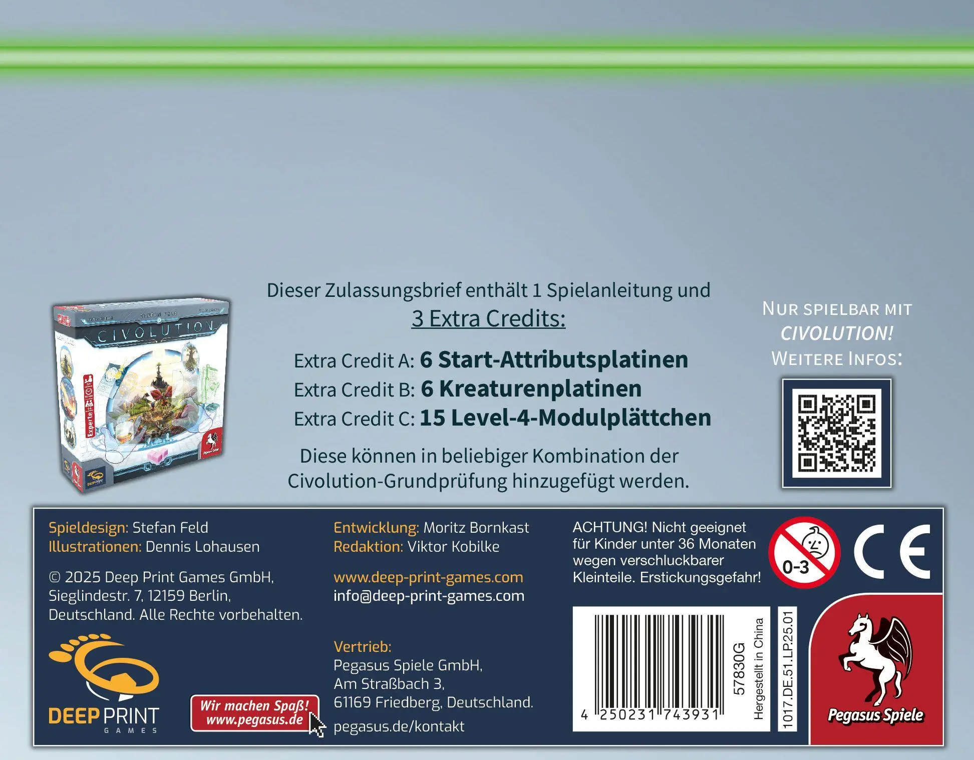 Bild: 4250231743931 | Civolution: Acceptance Letter [Erweiterung] (Deep Print Games) | Spiel