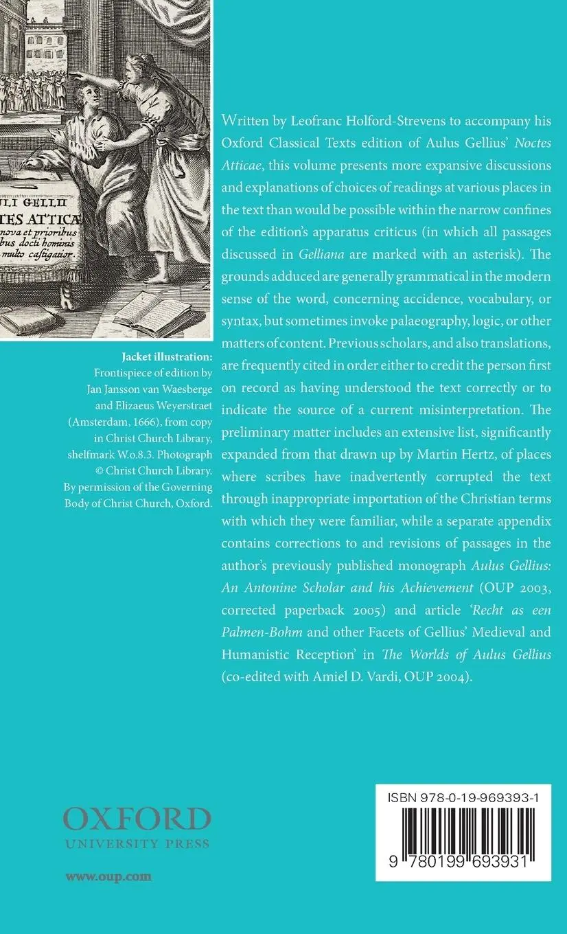 Rückseite: 9780199693931 | Gelliana | A Textual Companion to the Noctes Atticae of Aulus Gellius