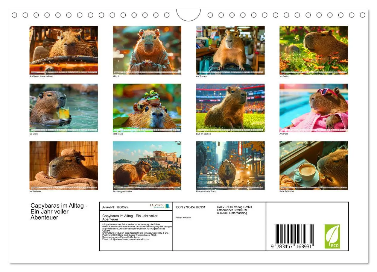 Bild: 9783457163931 | Capybaras im Alltag - Ein Jahr voller Abenteuer (Wandkalender 2025...