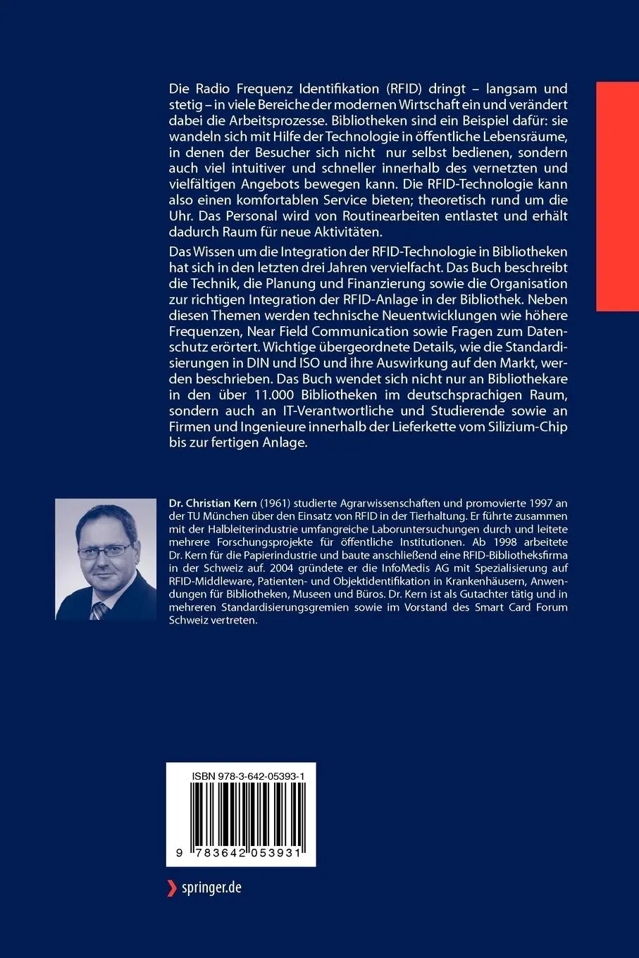 Rückseite: 9783642053931 | RFID für Bibliotheken | Christian Kern | Taschenbuch | ix | Deutsch