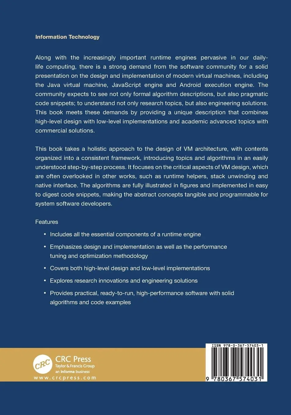 Rückseite: 9780367574031 | Advanced Design and Implementation of Virtual Machines | Xiao-Feng Li