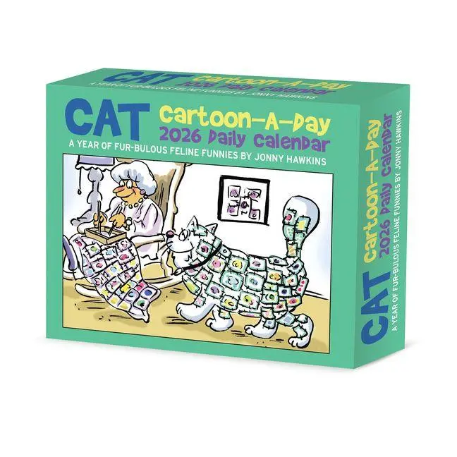 Cover: 9781549254031 | Cat Cartoon-A-Day by Jonny Hawkins 2026 Box Calendar | Kalender | 2026