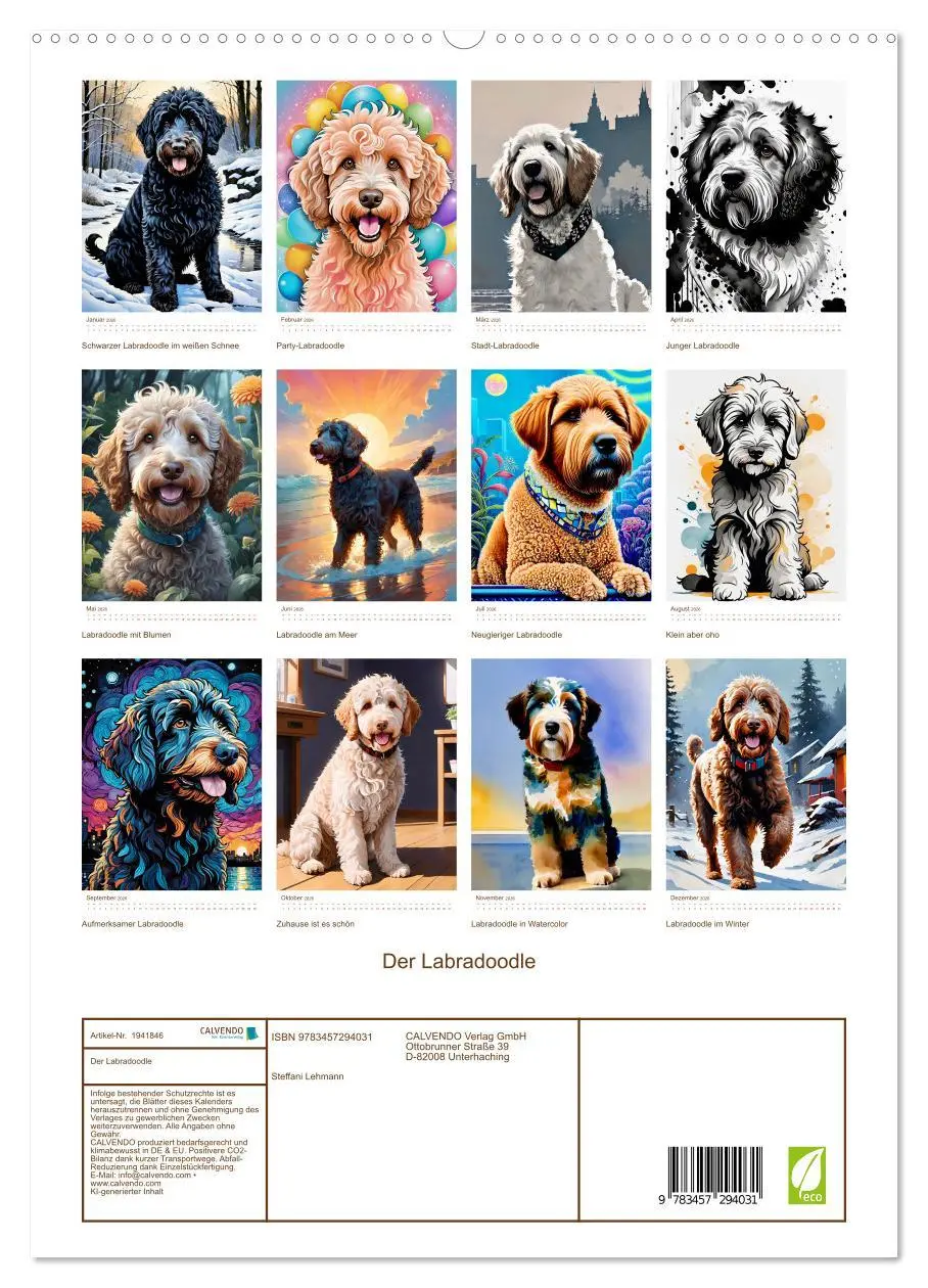 Bild: 9783457294031 | Der Labradoodle (hochwertiger Premium Wandkalender 2026 DIN A2...