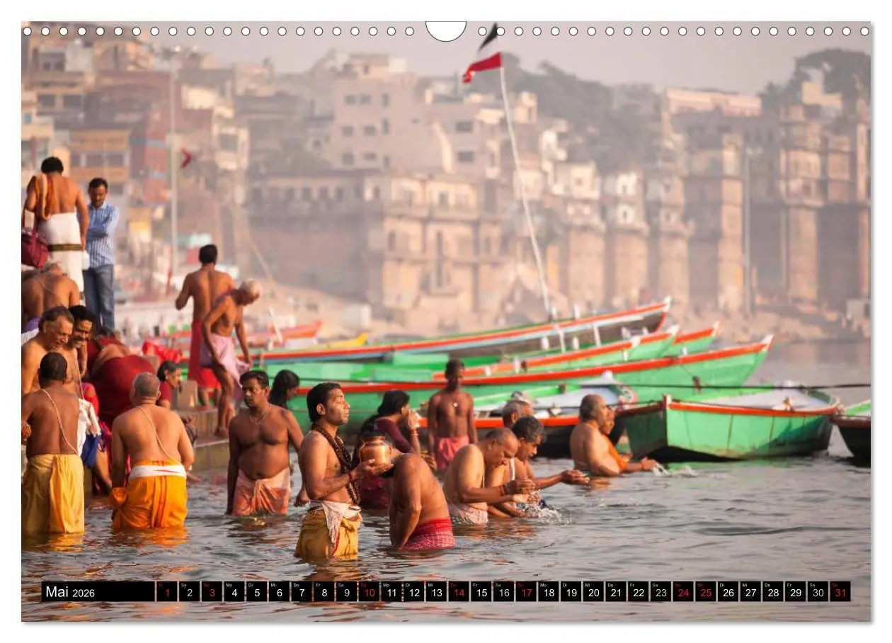 Bild: 9783516074031 | Indien - Varanasi (Wandkalender 2026 DIN A3 quer), CALVENDO...