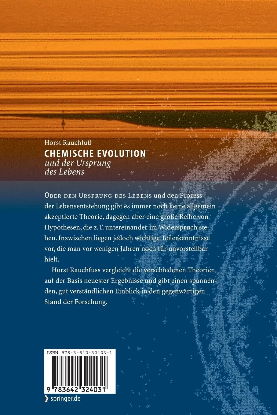 Rückseite: 9783642324031 | Chemische Evolution und der Ursprung des Lebens | Horst Rauchfuss
