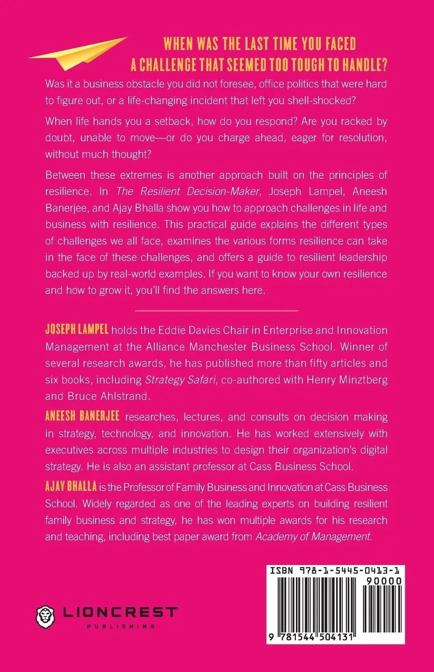 Rückseite: 9781544504131 | The Resilient Decision-Maker | Joseph Lampel (u. a.) | Taschenbuch