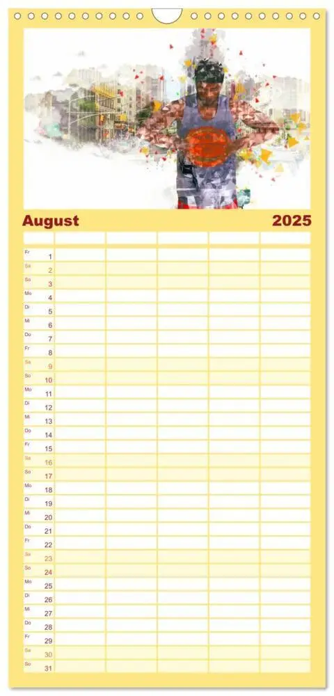 Bild: 9783457114131 | Familienplaner 2025 - Basketball Art mit 5 Spalten (Wandkalender,...